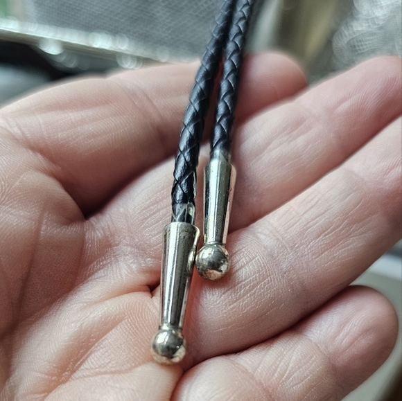 Bolo Silver And Gold Tones With Turquoise Stone #1935 - Picture 3 of 10